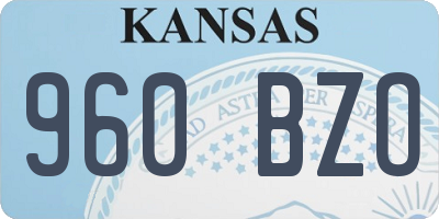 KS license plate 960BZO