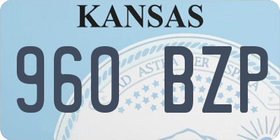 KS license plate 960BZP