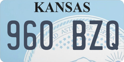 KS license plate 960BZQ