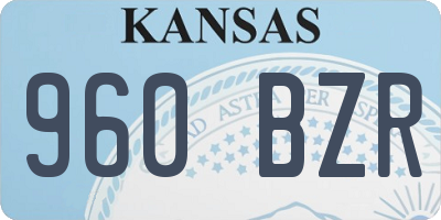 KS license plate 960BZR