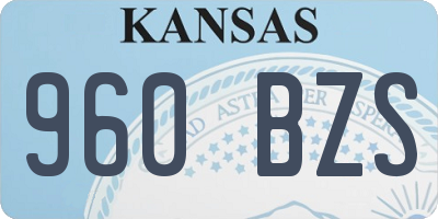 KS license plate 960BZS