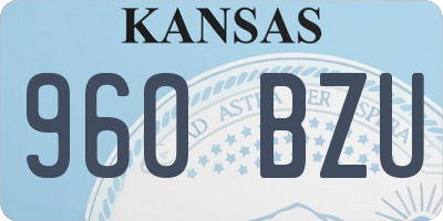 KS license plate 960BZU