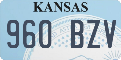 KS license plate 960BZV