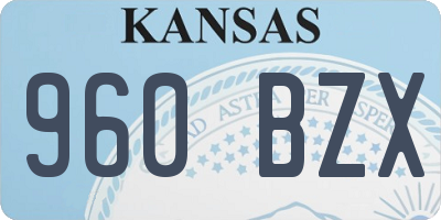 KS license plate 960BZX