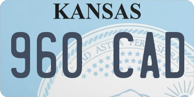 KS license plate 960CAD