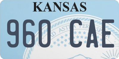 KS license plate 960CAE