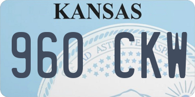 KS license plate 960CKW