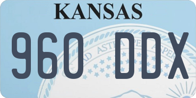 KS license plate 960DDX