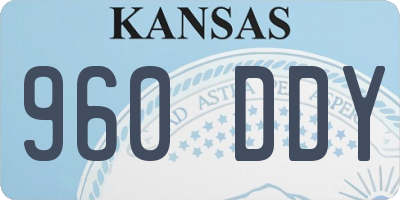 KS license plate 960DDY