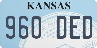 KS license plate 960DED
