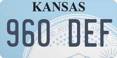 KS license plate 960DEF
