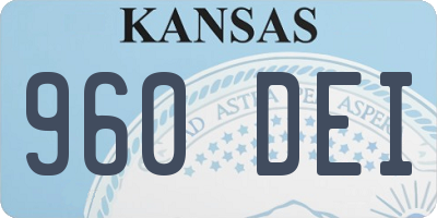 KS license plate 960DEI