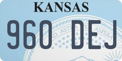KS license plate 960DEJ