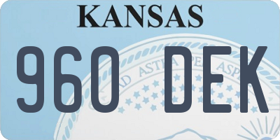 KS license plate 960DEK