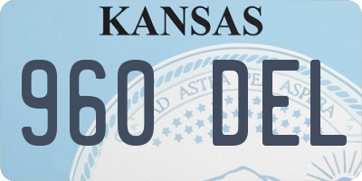 KS license plate 960DEL