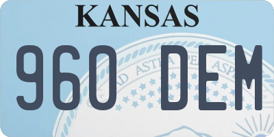 KS license plate 960DEM