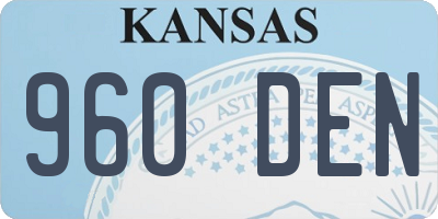 KS license plate 960DEN