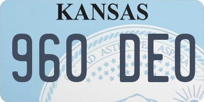 KS license plate 960DEO