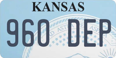 KS license plate 960DEP
