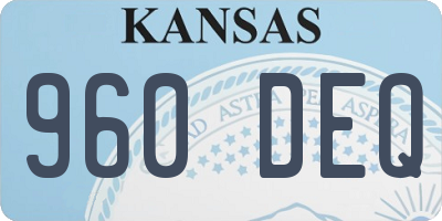 KS license plate 960DEQ