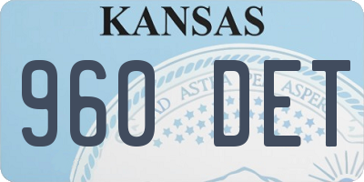 KS license plate 960DET