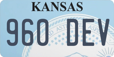 KS license plate 960DEV