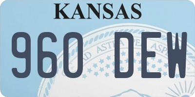 KS license plate 960DEW