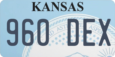 KS license plate 960DEX