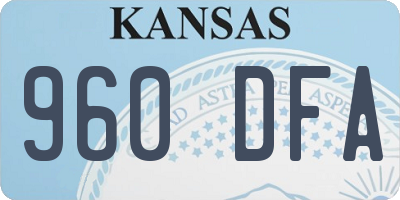 KS license plate 960DFA