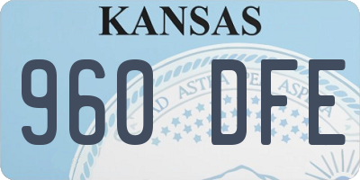 KS license plate 960DFE
