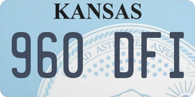 KS license plate 960DFI