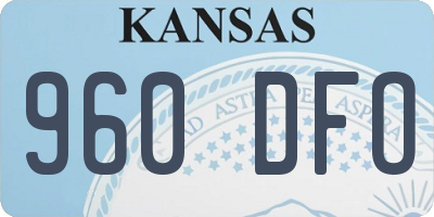 KS license plate 960DFO