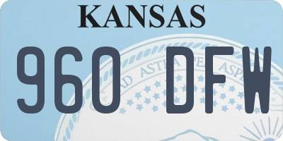 KS license plate 960DFW