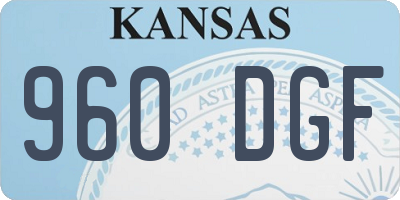 KS license plate 960DGF