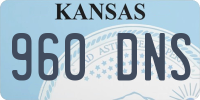 KS license plate 960DNS