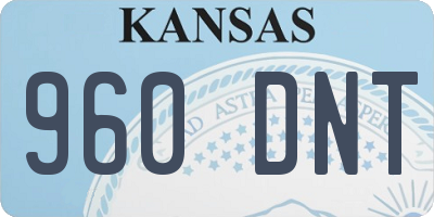 KS license plate 960DNT