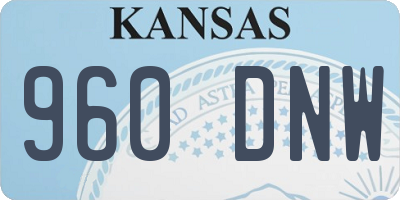 KS license plate 960DNW