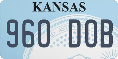 KS license plate 960DOB