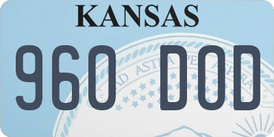 KS license plate 960DOD