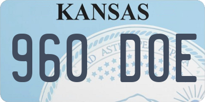 KS license plate 960DOE