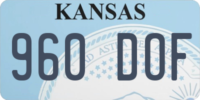 KS license plate 960DOF