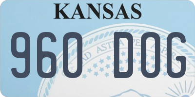 KS license plate 960DOG