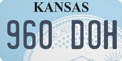 KS license plate 960DOH