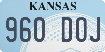 KS license plate 960DOJ