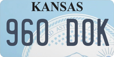 KS license plate 960DOK
