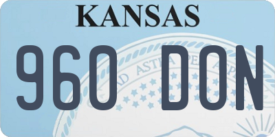 KS license plate 960DON