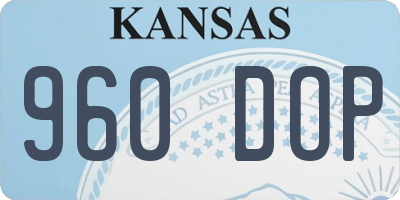 KS license plate 960DOP