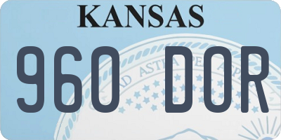 KS license plate 960DOR