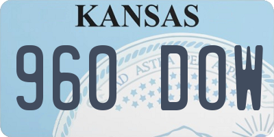 KS license plate 960DOW
