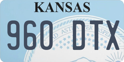 KS license plate 960DTX